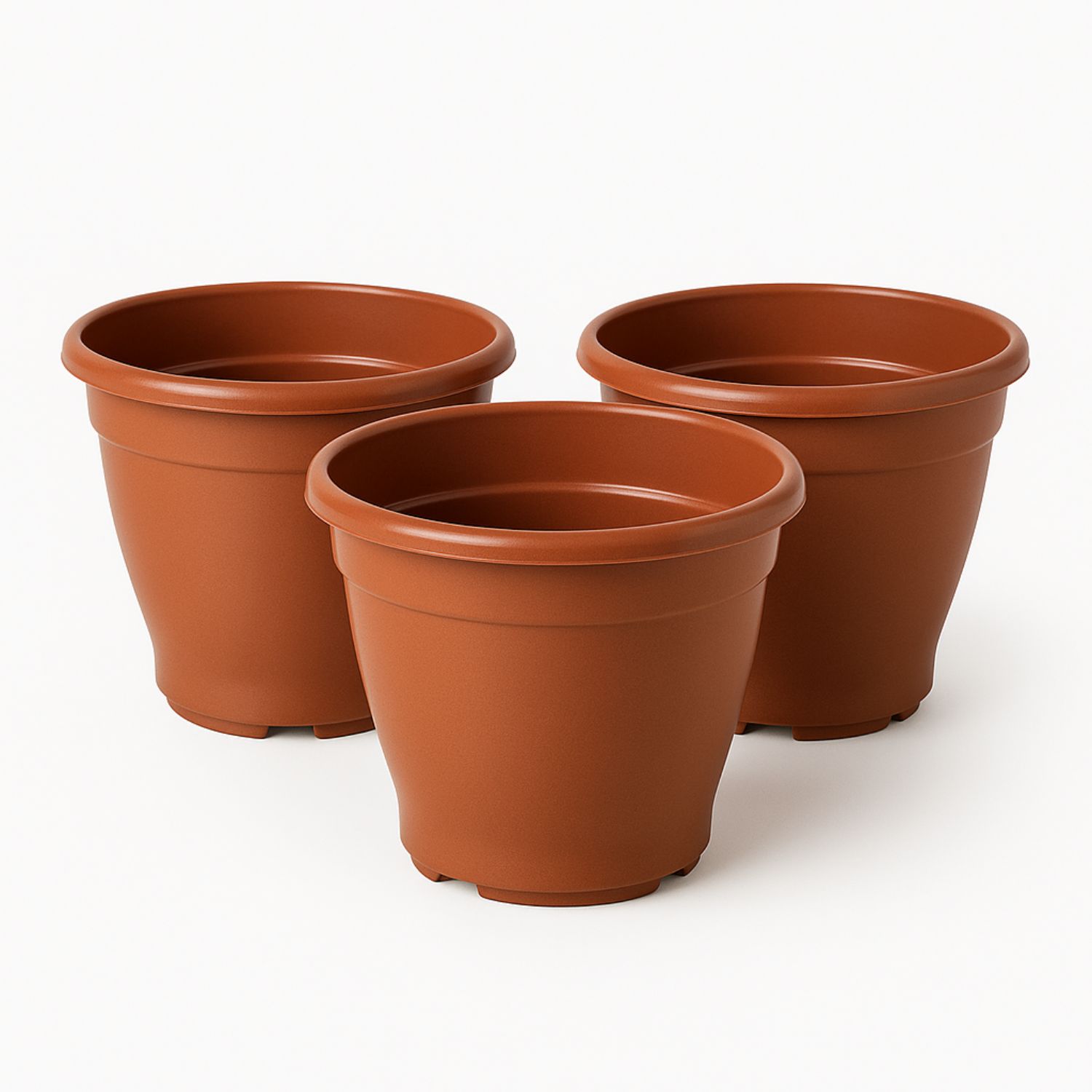 Kit 3 Vasos de Plástico Terracota 13×11 c...