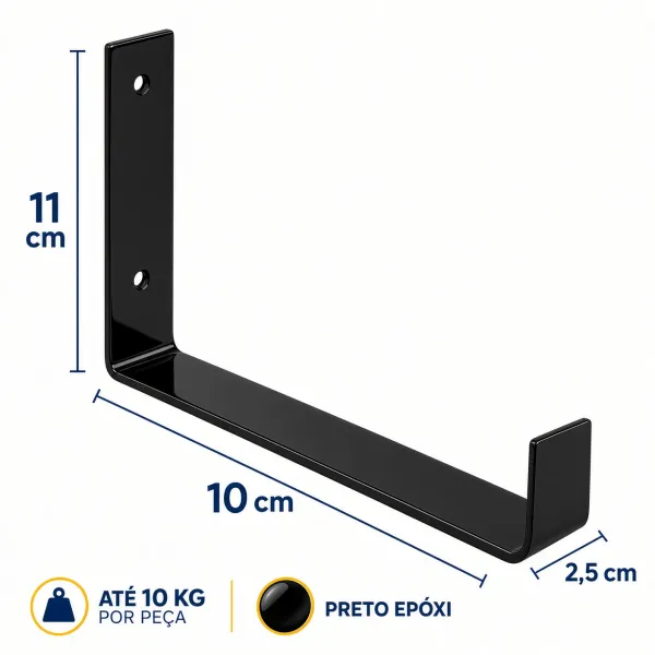 Kit 2 Mão Francesa Invertida 10cm Suporte...