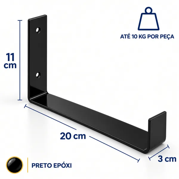 Kit 2 Mão Francesa Invertida 20cm Suporte...