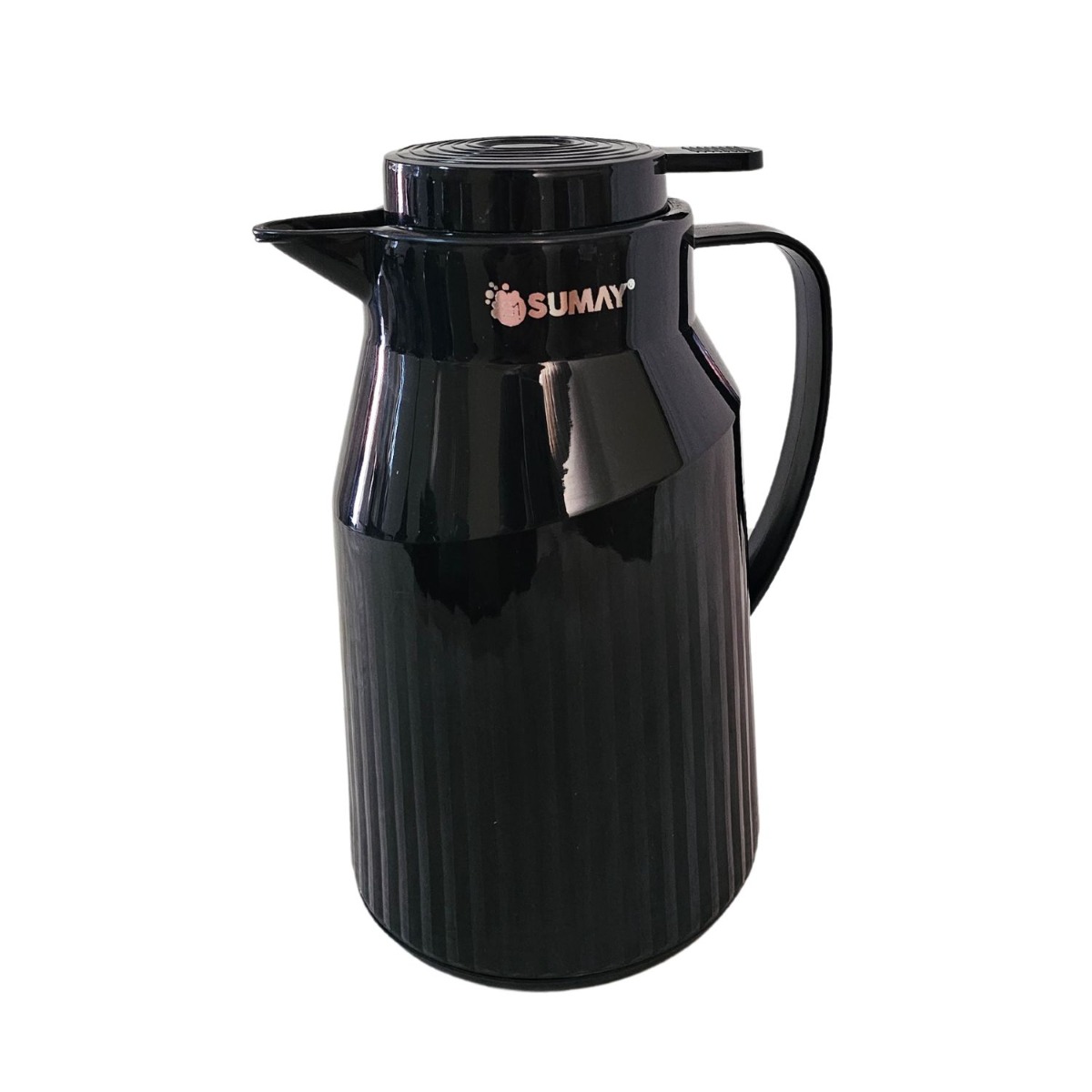 Garrafa Térmica 1L Preta Ampola Vidro -  ...