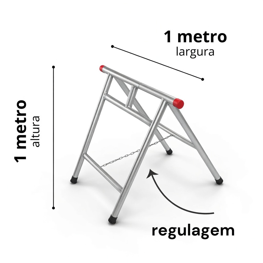 Cavalete Dobrável Reforçado 1x1 Metro Zin...