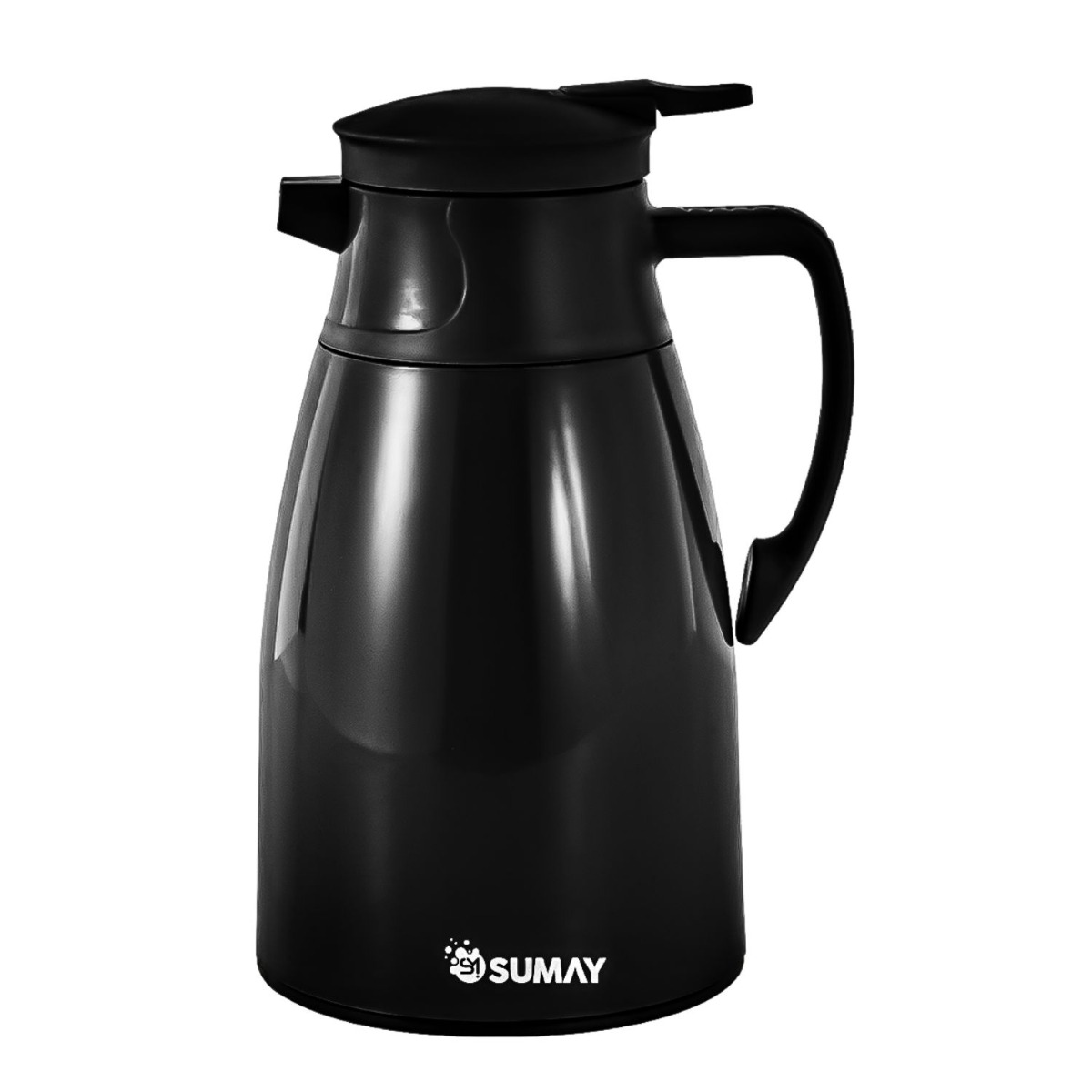 Garrafa Térmica 1L Preto Ampola Vidro  Q ...