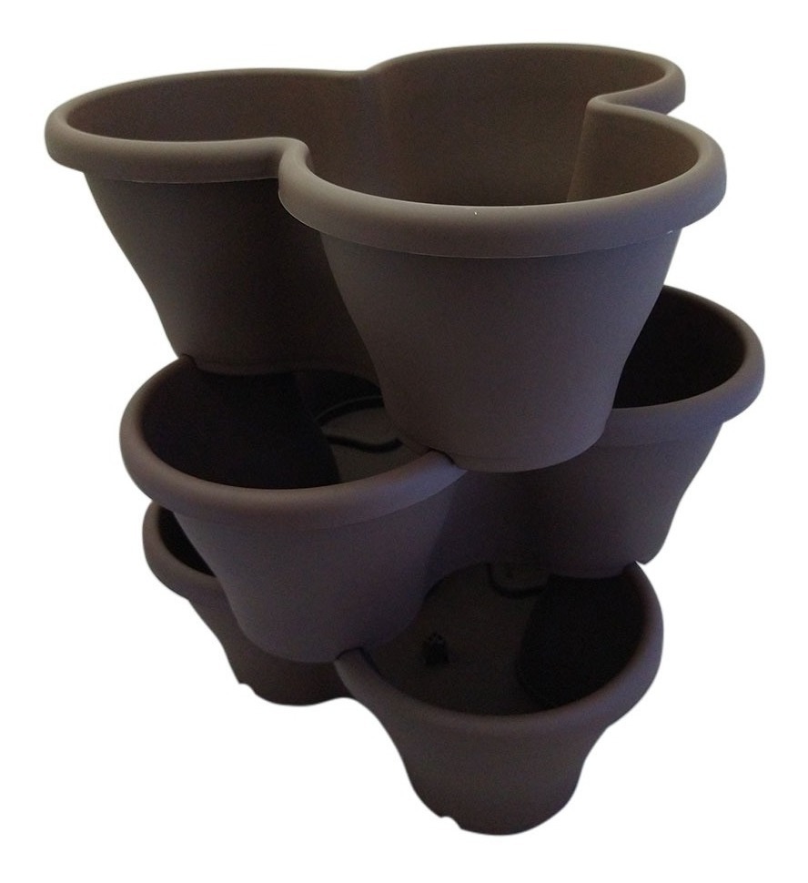 Kit 3 Vasos Verticais Empilhável para pla...
